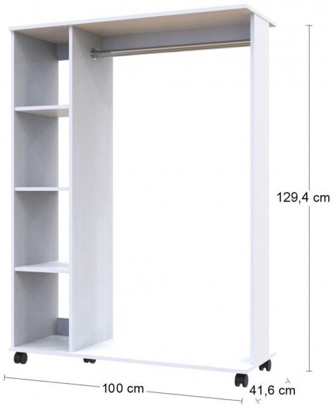 Гардеробна стійка Doros Д1 100х41,6х129,4 см Білий (DRS-011415) Гардеробна стійка Doros Д1 100х41,6х129,4 см Білий (DRS-011415)