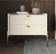 Тумба приліжкова LION Wood з двома шухлядами Бетон style (чорні ножки) (LION-041339)
