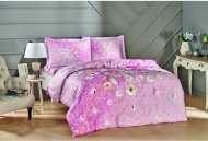 Постільна білизна сатин Serlina pembe v01 рожевий євро 200х220 см