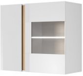Вітрина навісна Perfect Home Арко / Arco 2-дверна 2D1W/96 Білий глянець/дуб грандсон (PFH-091031)