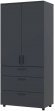 Шафа для одягу Doros Торн Антрацит 2 ДСП/3Ш (полиці) 90х51.6х200 (DRS-012072) Шафа для одягу Doros Торн Антрацит 2 ДСП/3Ш (полиці) 90х51.6х200 (DRS-012072)