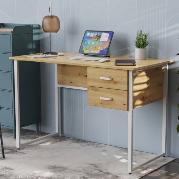 Комп'ютерний стіл Ferrum-decor Дакота 75x140x60 білий ДСП Дуб Сан-Марино 16мм (FRD-102101) Комп'ютерний стіл Ferrum-decor Дакота 75x140x60 білий ДСП Дуб Сан-Марино 16мм (FRD-102101)