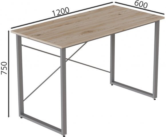 Комп'ютерний стіл Ferrum-decor Дейв 75x120x60 сірий ДСП Дуб Сан-Марино 32мм (FRD-102376)
