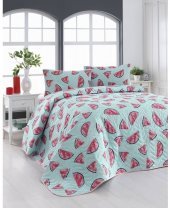 Покривало стьобане з наволочками Karpuz a.mavi блакитний 200х220 см svt-2000022240567