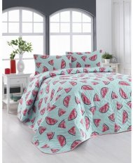 Покривало стьобане з наволочками Karpuz a.mavi блакитний 200х220 см svt-2000022240567