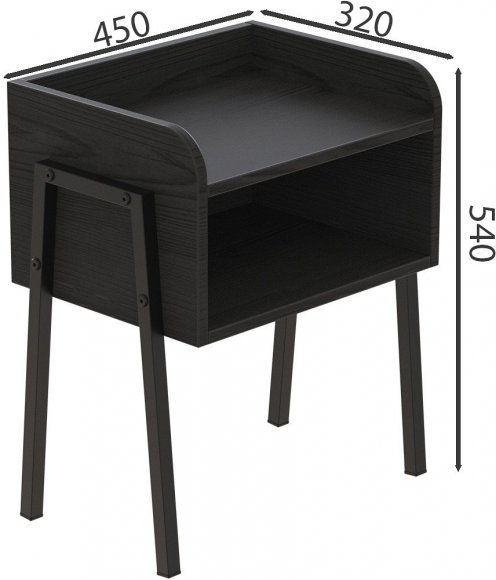 Тумба модульна Ferrum-decor Джузі 540x450x320 метал Чорний ДСП Сосна Кембра 16 мм (FRD-102970)