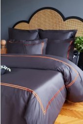 Постільна білизна сатин Milano antrasit-turuncu антрацит-помаранчевий king size svt-2000022291996 Постільна білизна сатин Milano antrasit-turuncu антрацит-помаранчевий king size svt-2000022291996