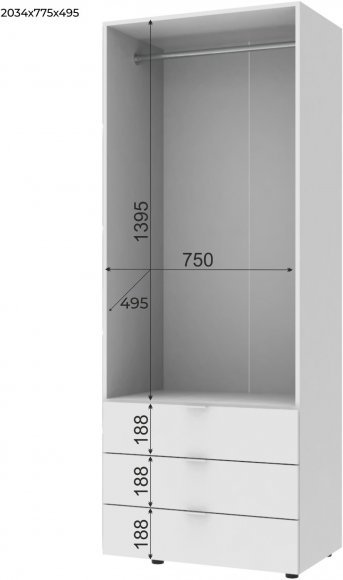 Шафа розпашна для одягу Doros Гелар 77,5х49,5х203,4 см Графіт (DRS-011107) Шафа розпашна для одягу Doros Гелар 77,5х49,5х203,4 см Графіт (DRS-011107)