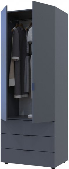 Шафа розпашна для одягу Doros Гелар 77,5х49,5х203,4 см Графіт (DRS-011107) Шафа розпашна для одягу Doros Гелар 77,5х49,5х203,4 см Графіт (DRS-011107)