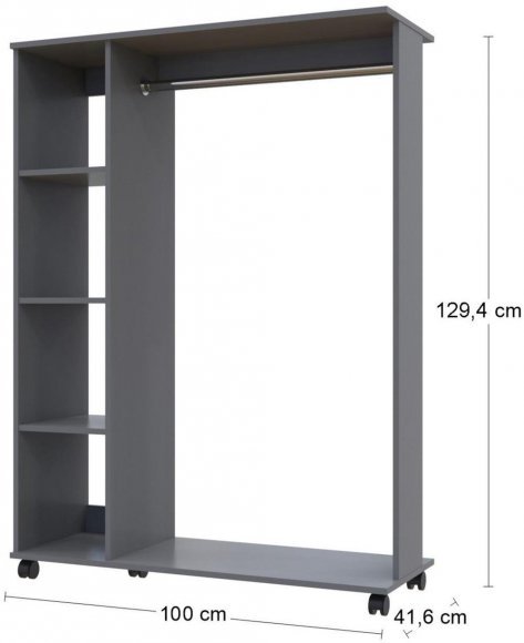 Гардеробна стійка Doros Д1 100х41,6х129,4 см Графіт (DRS-011416) Гардеробна стійка Doros Д1 100х41,6х129,4 см Графіт (DRS-011416)