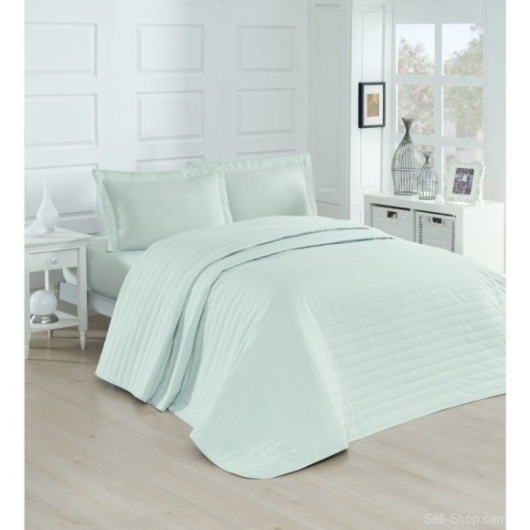 Покривало стьобане Monart mint ментоловий 220х240 см