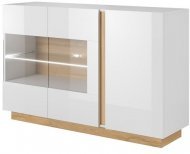 Комод з вітриною Perfect Home Арко / Arco 3-дверний 3D2W/138 Білий глянець/дуб грандсон (PFH-091034) Комод з вітриною Perfect Home Арко / Arco 3-дверний 3D2W/138 Білий глянець/дуб грандсон (PFH-091034)