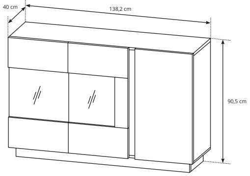 Комод з вітриною Perfect Home Арко / Arco 3-дверний 3D2W/138 Білий глянець/дуб грандсон (PFH-091034) Комод з вітриною Perfect Home Арко / Arco 3-дверний 3D2W/138 Білий глянець/дуб грандсон (PFH-091034)