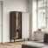Вітрина висока з підсвіткою Вічі / Vici WT103 2-дверна Горіх/кашемір Perfect Home Польща (PFH-091278)