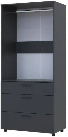 Шафа для одягу Doros Торн Антрацит 2 ДСП/3Ш (штанга) 90х51.6х200 (DRS-012073)