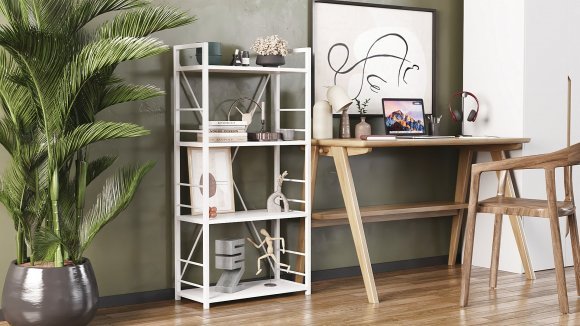 Етажерка 4/60 Ferrum-decor Серії Конект 120x60x28 білий ДСП Біле 16мм (FRD-104242)
