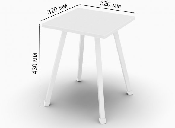 Табурет кухонний Ferrum-decor 430x320x320 Білий метал ДСП Біле 16 мм (FRD-104642)