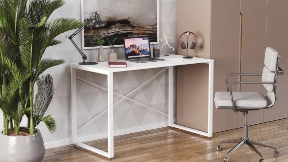 Письмовий стіл Ferrum-decor Серії Конект 75x120x600 білий ДСП Біле 16мм (FRD-104207)