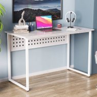 Стіл письмовий Майк Ferrum-decor 75x120x70 Білий метал ДСП Бетон 32 мм (FRD-106535) Стіл письмовий Майк Ferrum-decor 75x120x70 Білий метал ДСП Бетон 32 мм (FRD-106535)