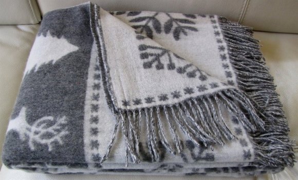 Плед жакард Олені новий 140х200 см сірий