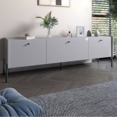 Тумба під телевізор на 3 шухляди LION Wood з чорними ніжками 160х65х40 см Кашемір (LION-043141) Тумба під телевізор на 3 шухляди LION Wood з чорними ніжками 160х65х40 см Кашемір (LION-043141)