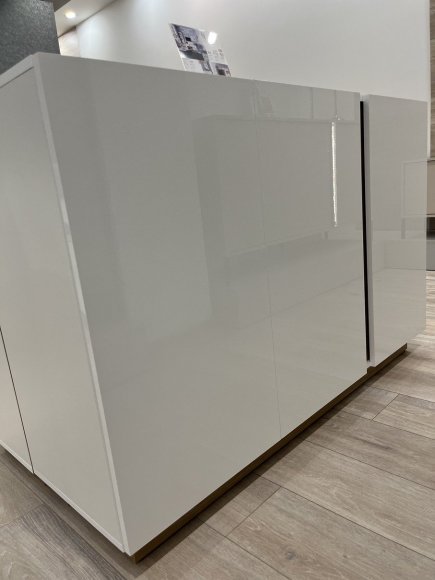 Комод Perfect Home Арко / Arco 3-дверний 3D/138 Білий глянець/дуб грандсон (PFH-091033)
