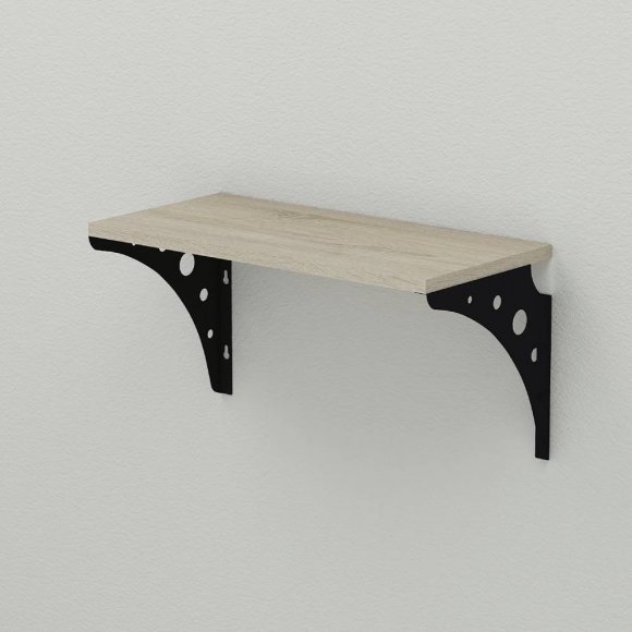 Полиця настінна Ferrum-decor Ханді 2 240x500x240 метал Чорний ДСП Сонома 16 мм (FRD-102619) Полиця настінна Ferrum-decor Ханді 2 240x500x240 метал Чорний ДСП Сонома 16 мм (FRD-102619)