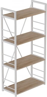 Етажерка 4/60 Ferrum-decor Серії Конект 120x60x28 білий ДСП Дуб Сан-Марино 16мм (FRD-104243)