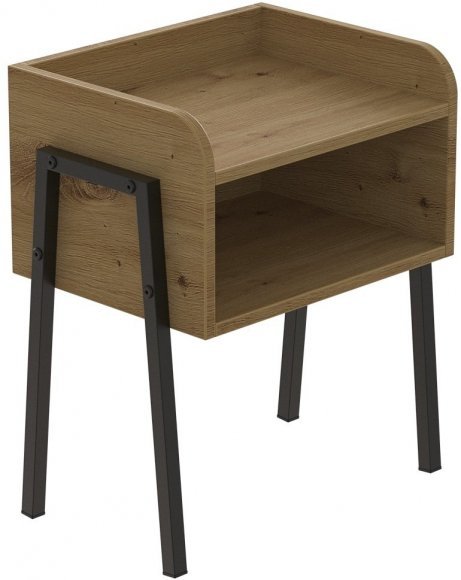 Тумба модульна Ferrum-decor Джузі 540x450x320 метал Чорний ДСП Дуб Дуб Артизан 16 мм (FRD-102973)