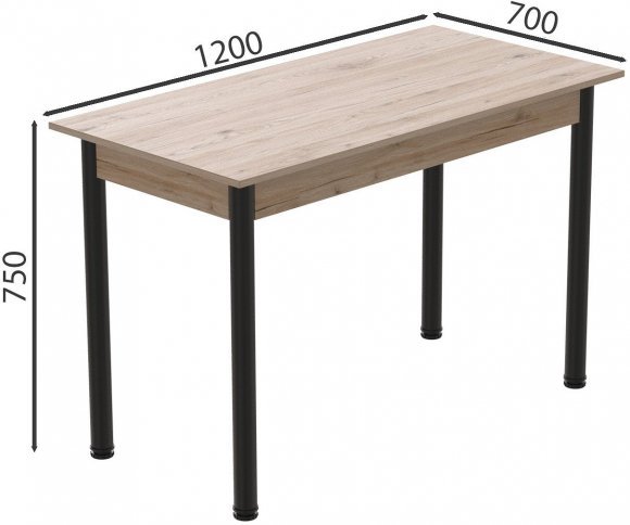 Стіл кухонний Ferrum-decor Беніта 75x120x70 Чорний ДСП Сан-Марино 16мм (FRD-105646) Стіл кухонний Ferrum-decor Беніта 75x120x70 Чорний ДСП Сан-Марино 16мм (FRD-105646)