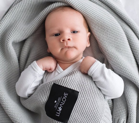 Бамбуковий плетений плед Classic 120х100 см Glamorous Grey lullalove-3073 Бамбуковий плетений плед Classic 120х100 см Glamorous Grey lullalove-3073