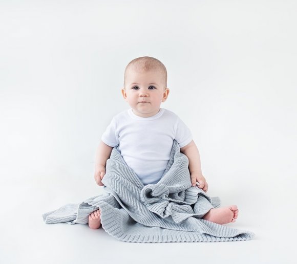 Бамбуковий плетений плед Classic 120х100 см Glamorous Grey lullalove-3073 Бамбуковий плетений плед Classic 120х100 см Glamorous Grey lullalove-3073