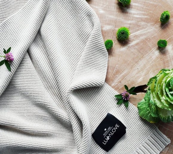 Бамбуковий плетений плед Classic 120х100 см Glamorous Grey lullalove-3073 Бамбуковий плетений плед Classic 120х100 см Glamorous Grey lullalove-3073