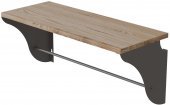 Настінна полиця Ferrum-decor Комфі 260x600x240 метал Сірий ДСП Дуб Сан-Марино 16 мм (FRD-102752)