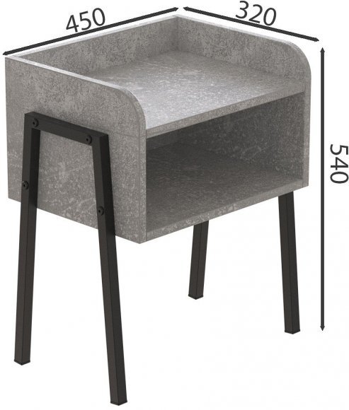 Тумба модульна Ferrum-decor Джузі 540x450x320 метал Чорний ДСП Бетон 16 мм (FRD-102974) Тумба модульна Ferrum-decor Джузі 540x450x320 метал Чорний ДСП Бетон 16 мм (FRD-102974)