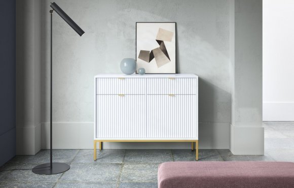 Комод Perfect Home Нова / Nova 2-дверний з 2 шухлядами і золотими ніжками KSZ104 Білий (PFH-091217) Комод Perfect Home Нова / Nova 2-дверний з 2 шухлядами і золотими ніжками KSZ104 Білий (PFH-091217)