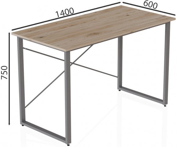 Комп'ютерний стіл Ferrum-decor Дейв 75x140x60 сірий ДСП Дуб Сан-Марино 16мм (FRD-102381)