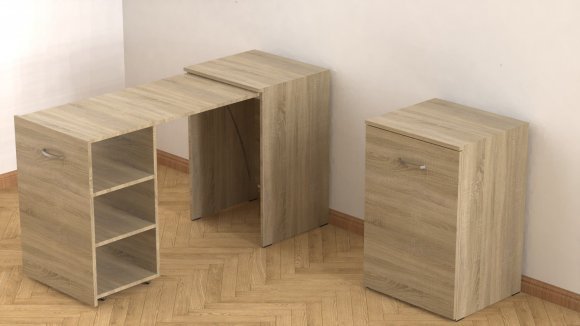 Стіл-тумба трансформер Смарт 1/1 Ferrum-decor 750x1450x500 ДСП Дуб Сонома 16 мм (FRD-105070) Стіл-тумба трансформер Смарт 1/1 Ferrum-decor 750x1450x500 ДСП Дуб Сонома 16 мм (FRD-105070)