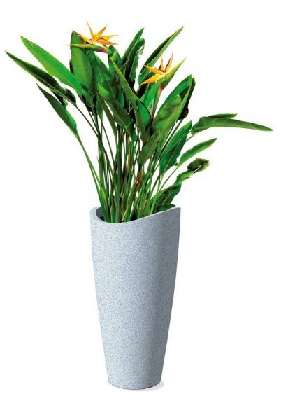 Кашпо для квітів Wave Globe Slim пластик 80 гранітно-білий 55374