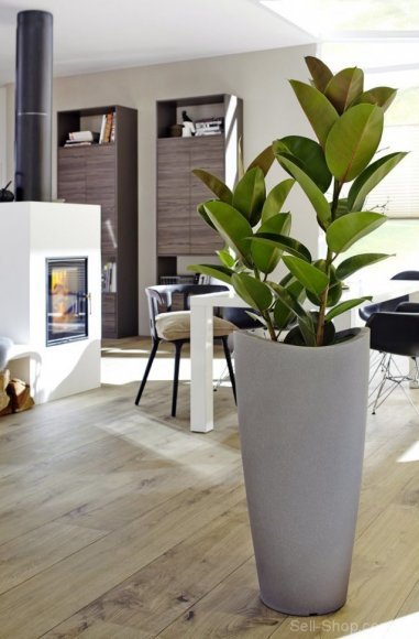 Кашпо для квітів Wave Globe Slim пластик 80 гранітно-білий 55374