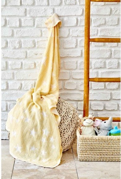 Дитяче покривало піке Baby star sari жовтий 80х120 svt-2000022253772