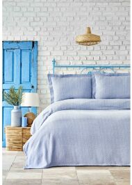 Покривало з наволочками Stella a.mavi 230х240 см євро блакитний