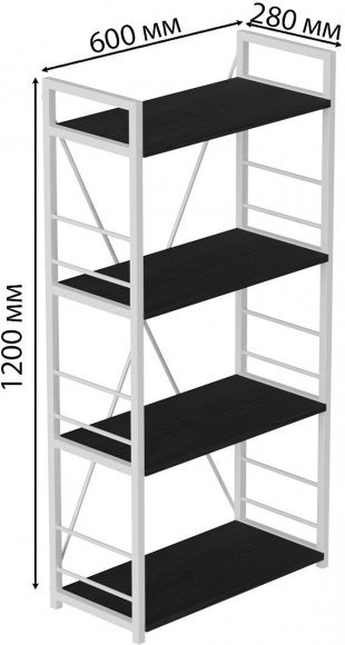 Етажерка 4/60 Ferrum-decor Серії Конект 120x60x28 білий ДСП Сосна Кембра 16мм (FRD-104247)