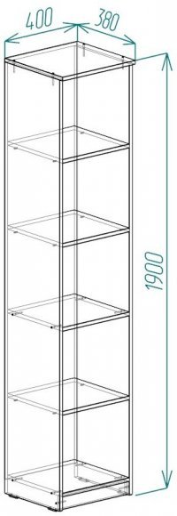 Пенал Анжело Ferrum-decor на 5 полиць 1900x400x380 ДСП Дуб Сан-Марино 16 мм (FRD-104900) Пенал Анжело Ferrum-decor на 5 полиць 1900x400x380 ДСП Дуб Сан-Марино 16 мм (FRD-104900)
