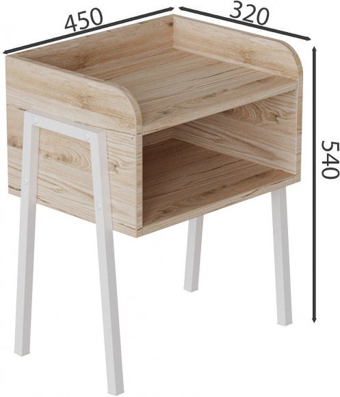 Тумба модульна Ferrum-decor Джузі 540x450x320 метал Білий ДСП Дуб Сан-Марино 16 мм (FRD-102976) Тумба модульна Ferrum-decor Джузі 540x450x320 метал Білий ДСП Дуб Сан-Марино 16 мм (FRD-102976)