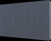 Комплект шаф для одягу Doros Гелар (2 шт.) 310х49,5х203,4 см Графіт (DRS-011122)