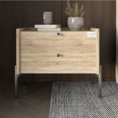 Тумба приліжкова LION Wood з двома шухлядами Дуб Сонома (чорні ножки) (LION-041352) Тумба приліжкова LION Wood з двома шухлядами Дуб Сонома (чорні ножки) (LION-041352)