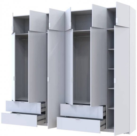 Шафа для одягу Doros Лукас Біла 3+3 ДСП 270х50х240 DRS-011685 (42005114) Шафа для одягу Doros Лукас Біла 3+3 ДСП 270х50х240 DRS-011685 (42005114)