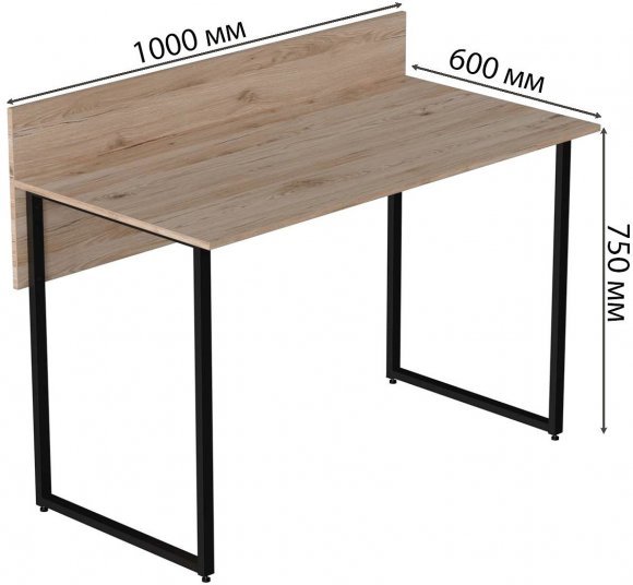 Комп'ютерний стіл Ferrum-decor Скай 75x100x60 чорний ДСП Дуб Сан-Марино 16мм (FRD-103614)