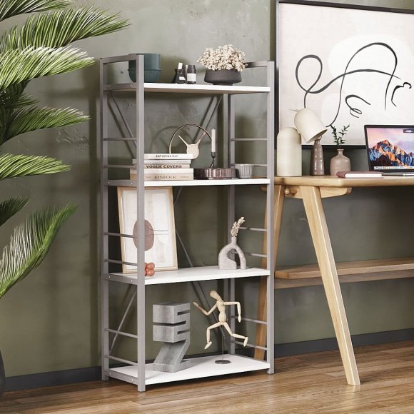 Етажерка 4/60 Ferrum-decor Серії Конект 120x60x28 сірий ДСП Біле 16мм (FRD-104248)